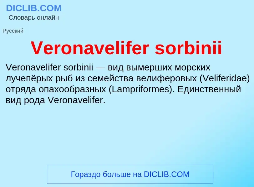 Что такое Veronavelifer sorbinii - определение