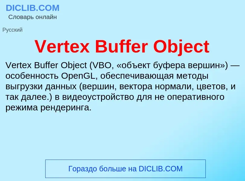 Что такое Vertex Buffer Object - определение