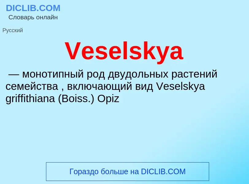 Что такое Veselskya - определение