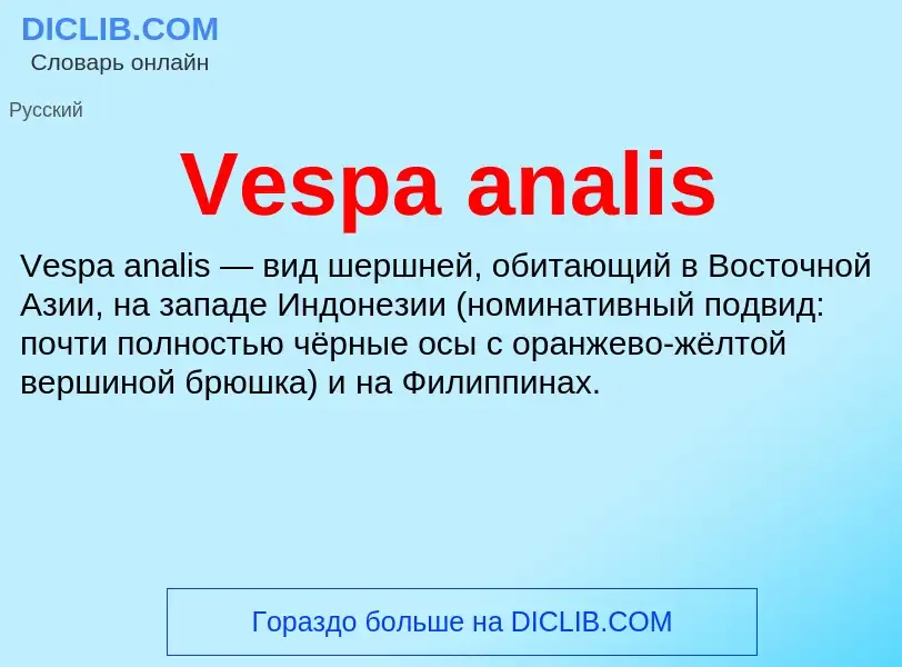 Что такое Vespa analis - определение