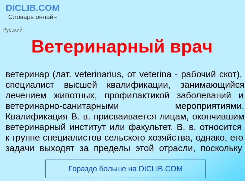 Che cos'è Ветерин<font color="red">а</font>рный врач - definizione