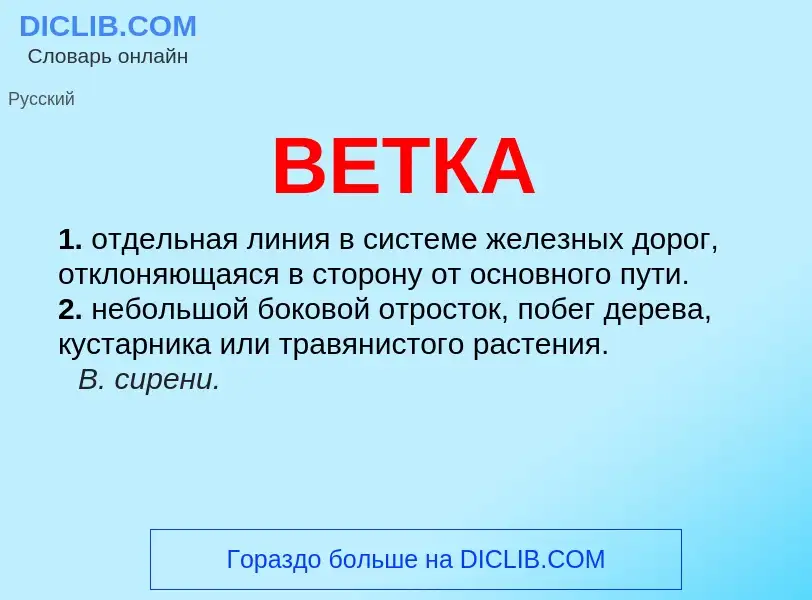 Что такое ВЕТКА - определение