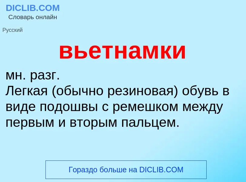 Wat is вьетнамки - definition