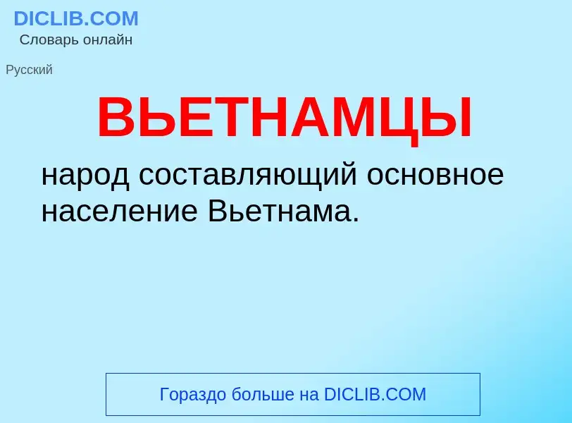 Qu'est-ce que ВЬЕТНАМЦЫ - définition