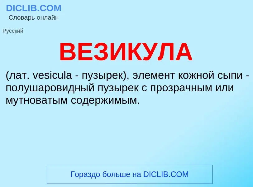 Wat is ВЕЗИКУЛА - definition