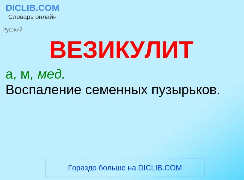 Wat is ВЕЗИКУЛИТ - definition