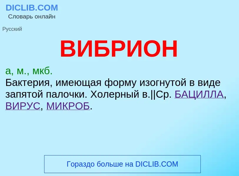 O que é ВИБРИОН - definição, significado, conceito