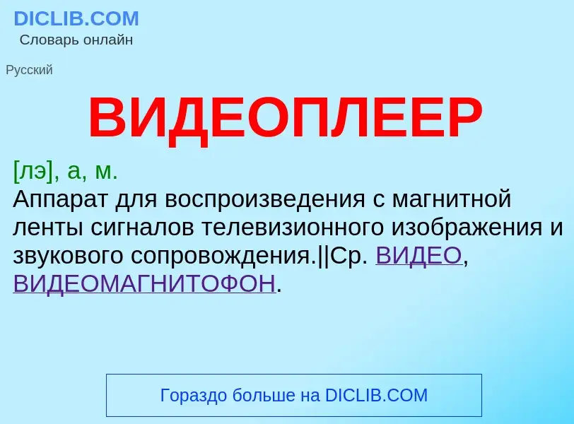 Τι είναι ВИДЕОПЛЕЕР - ορισμός