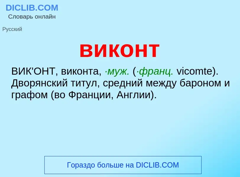 O que é виконт - definição, significado, conceito