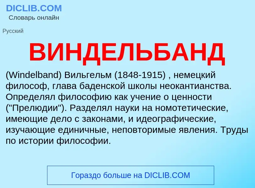 ¿Qué es ВИНДЕЛЬБАНД? - significado y definición