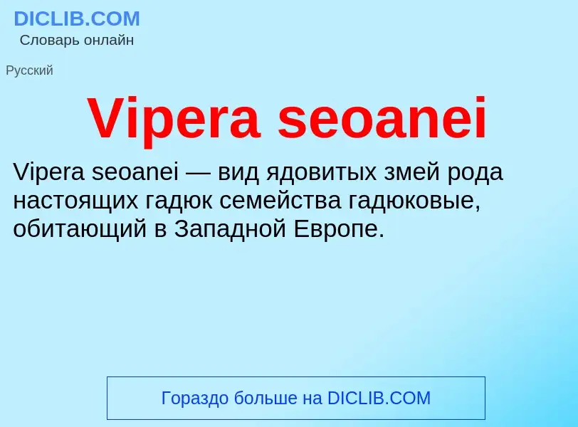 Что такое Vipera seoanei - определение