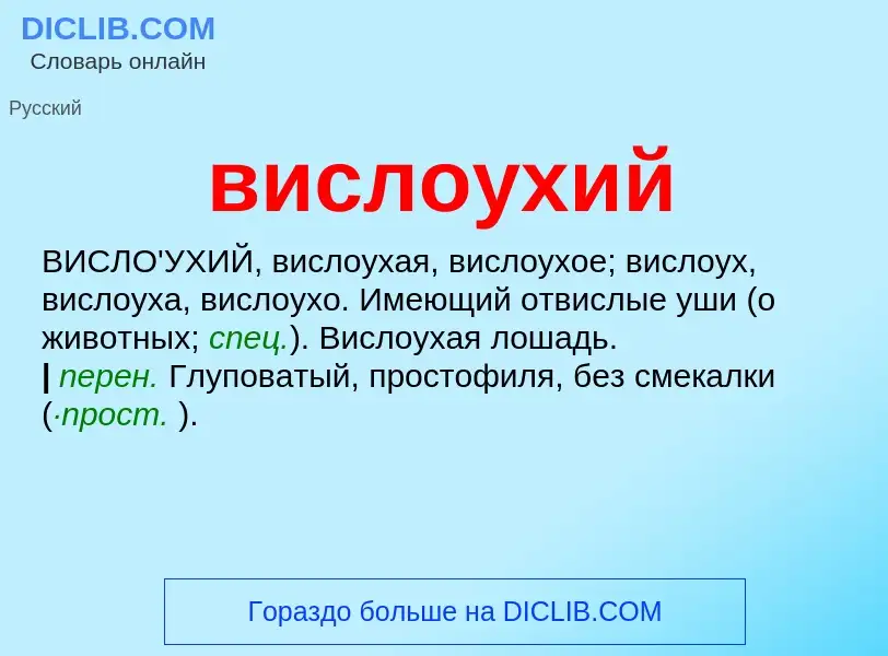 Wat is вислоухий - definition