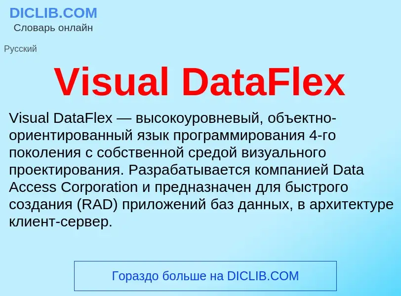 Che cos'è Visual DataFlex - definizione