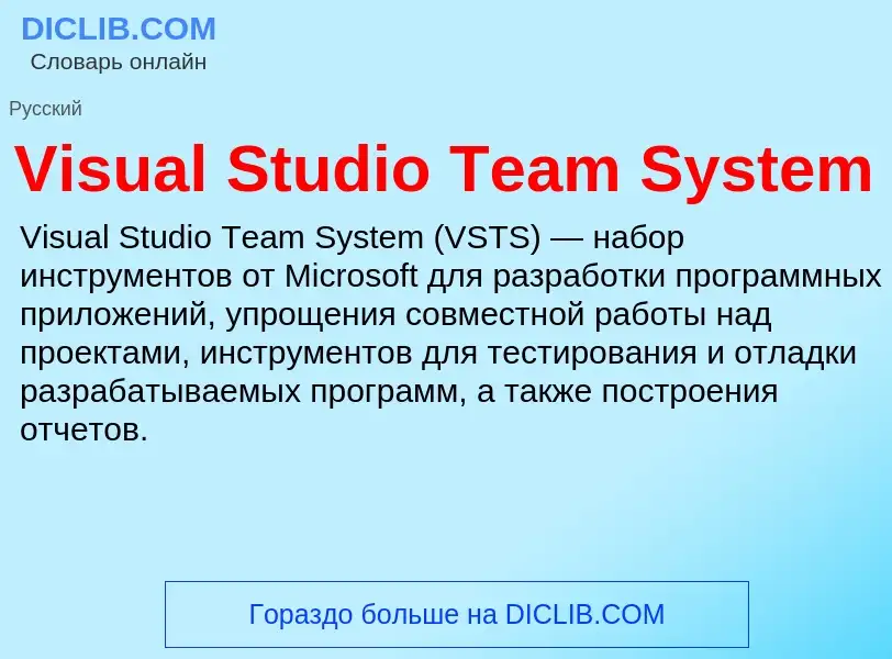 Che cos'è Visual Studio Team System - definizione