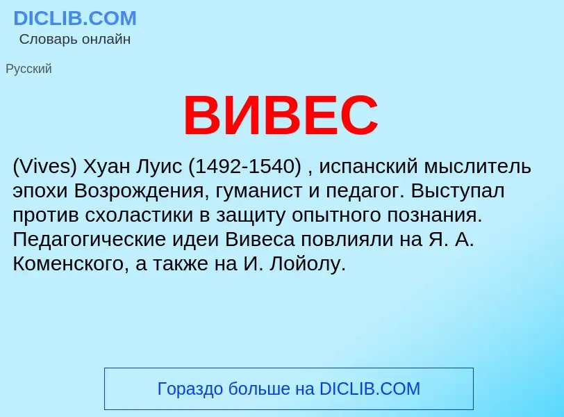 ¿Qué es ВИВЕС? - significado y definición