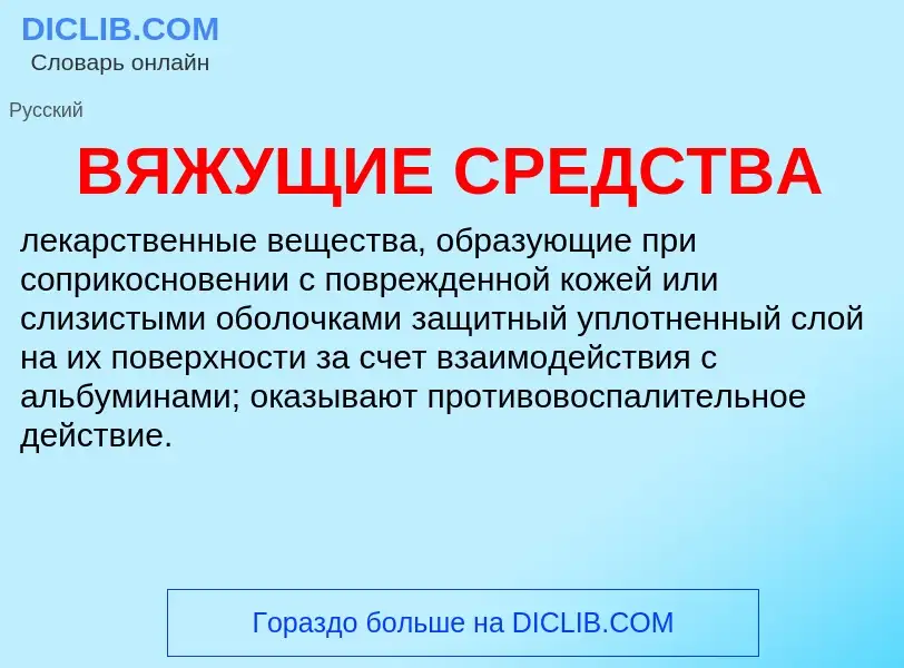 Wat is ВЯЖУЩИЕ СРЕДСТВА - definition