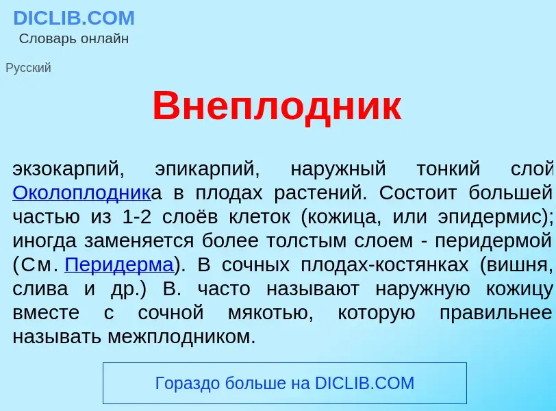 O que é Внепл<font color="red">о</font>дник - definição, significado, conceito
