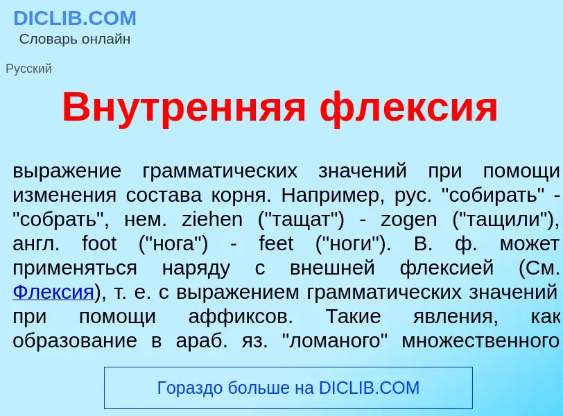 What is Вн<font color="red">у</font>тренняя фл<font color="red">е</font>ксия - meaning and definitio