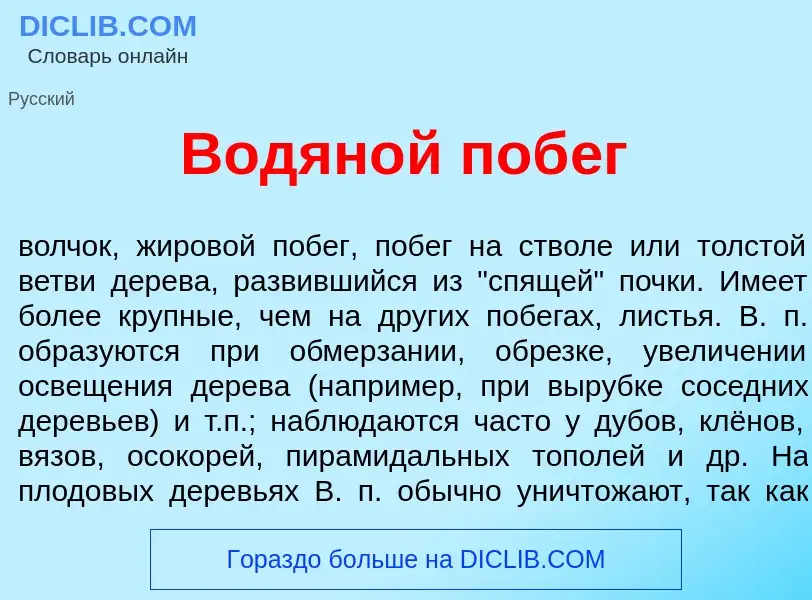 Что такое Водян<font color="red">о</font>й поб<font color="red">е</font>г - определение