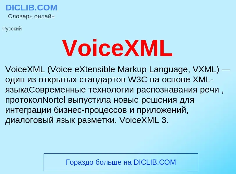 Что такое VoiceXML - определение