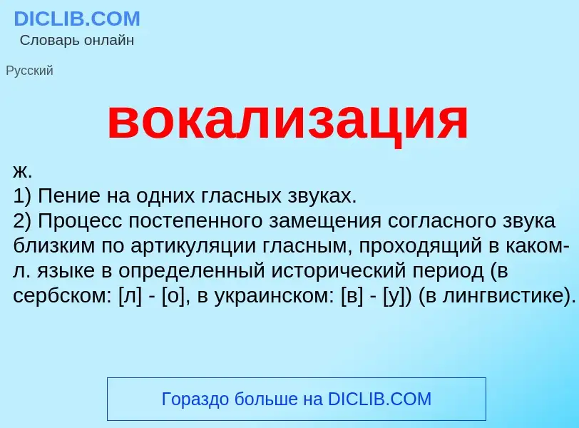 ¿Qué es вокализация? - significado y definición