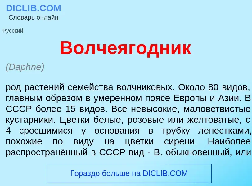 Что такое Волче<font color="red">я</font>годник - определение