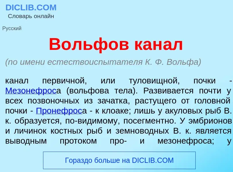 What is В<font color="red">о</font>льфов кан<font color="red">а</font>л - definition