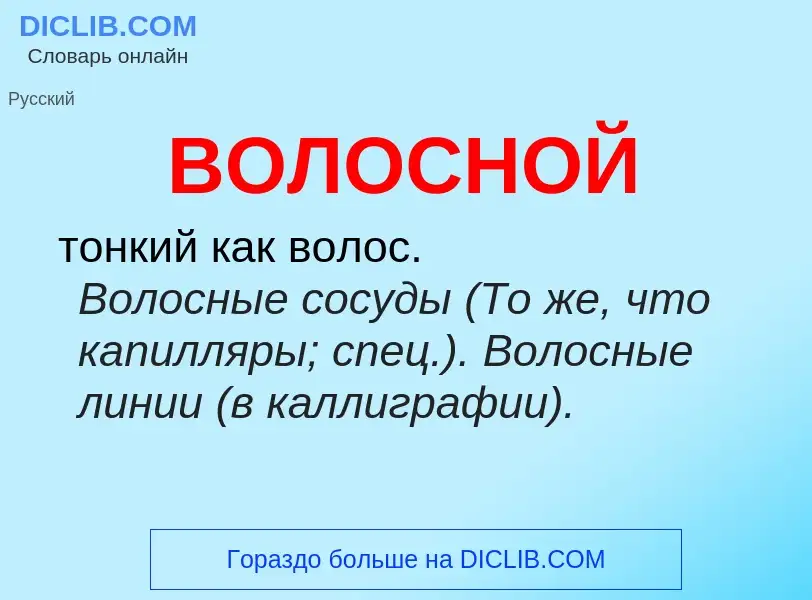 Что такое ВОЛОСНОЙ - определение