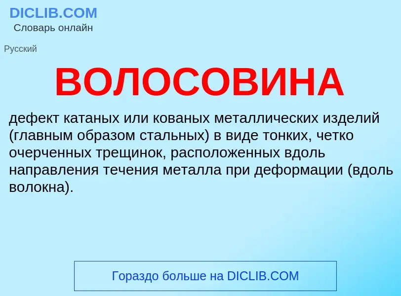 What is ВОЛОСОВИНА - meaning and definition