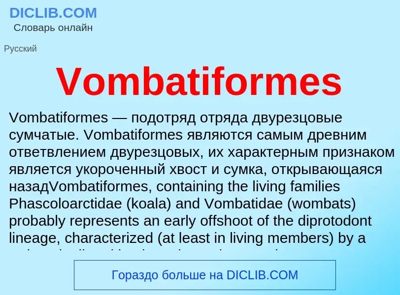 Τι είναι Vombatiformes - ορισμός