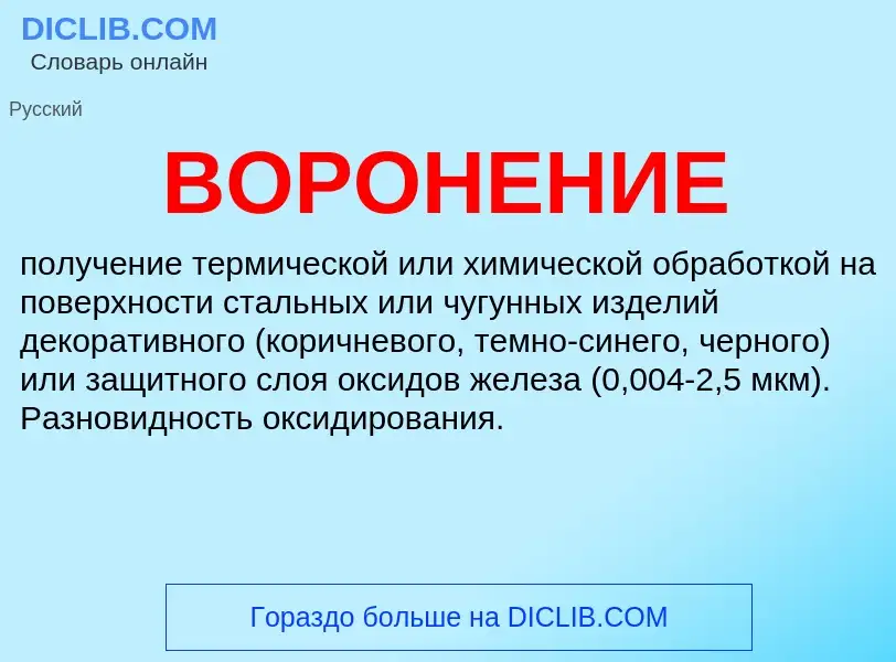 What is ВОРОНЕНИЕ - meaning and definition