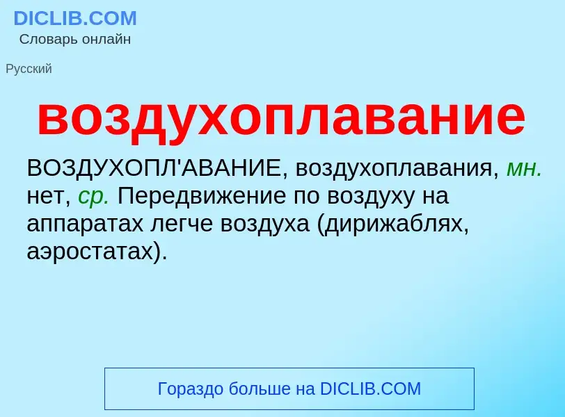 What is воздухоплавание - definition