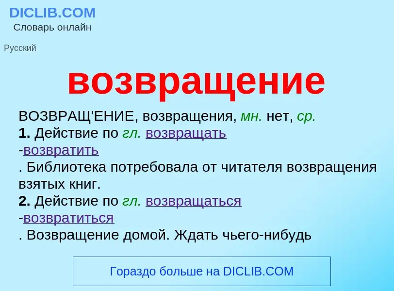 Что такое возвращение - определение