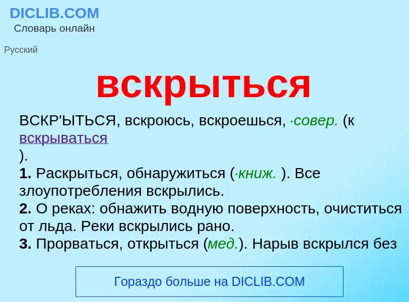 Что такое вскрыться - определение