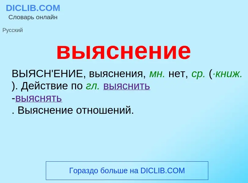 Τι είναι выяснение - ορισμός