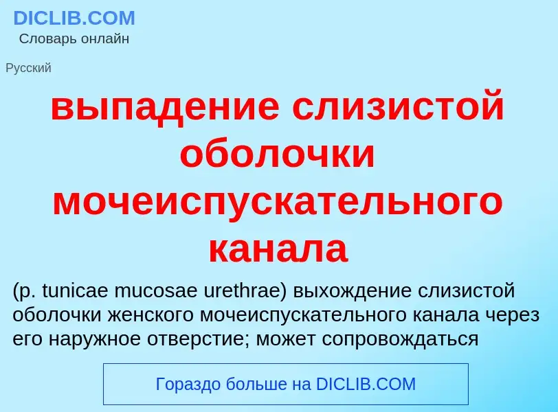 Wat is выпадение слизистой оболочки мочеиспускательного канала  - definition