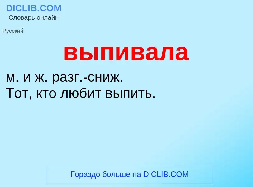 Wat is выпивала - definition