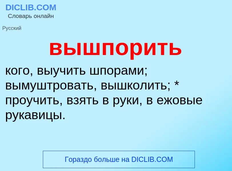 Was ist вышпорить - Definition