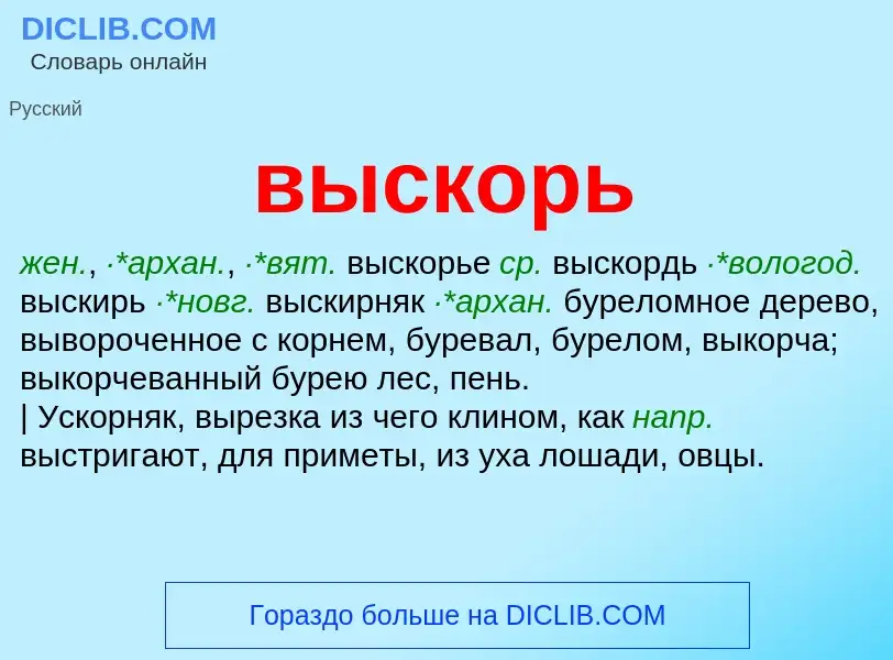 Что такое выскорь - определение