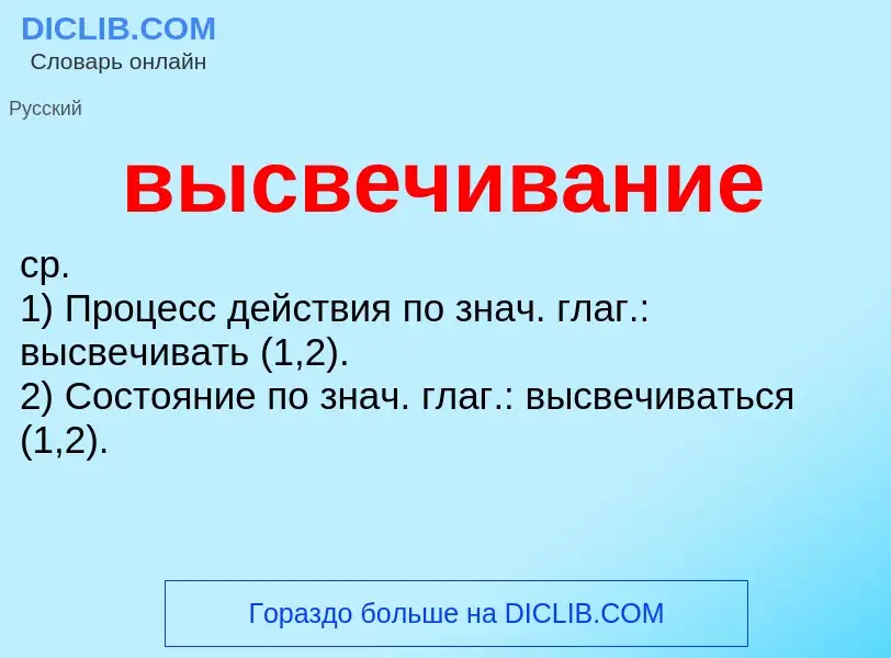 Wat is высвечивание - definition