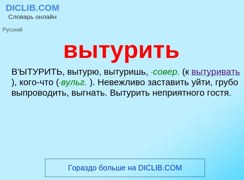 O que é вытурить - definição, significado, conceito