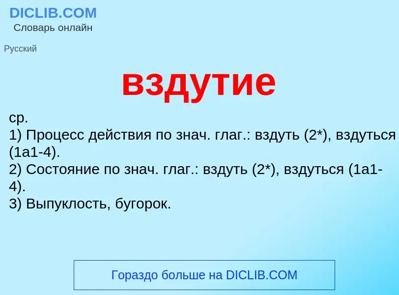 O que é вздутие - definição, significado, conceito