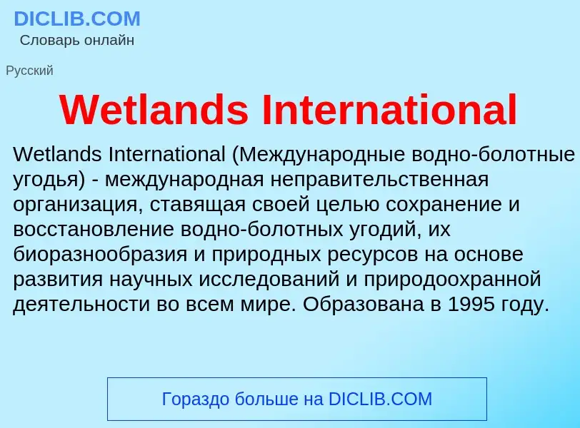 Τι είναι Wetlands International - ορισμός