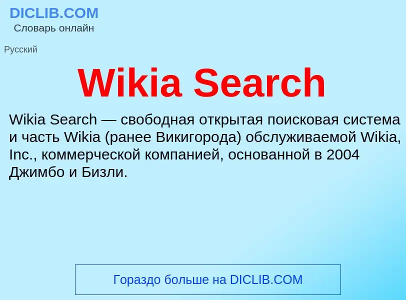 Che cos'è Wikia Search - definizione