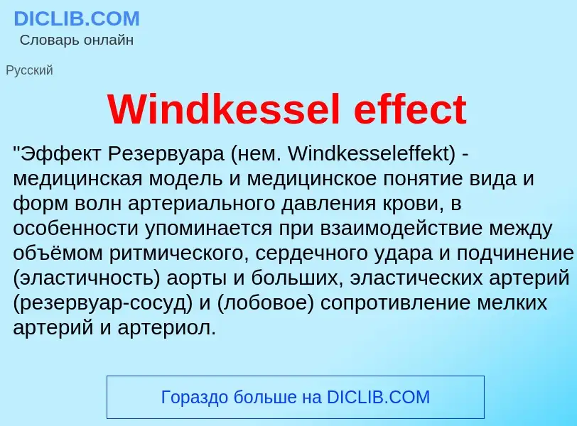 Τι είναι Windkessel effect - ορισμός