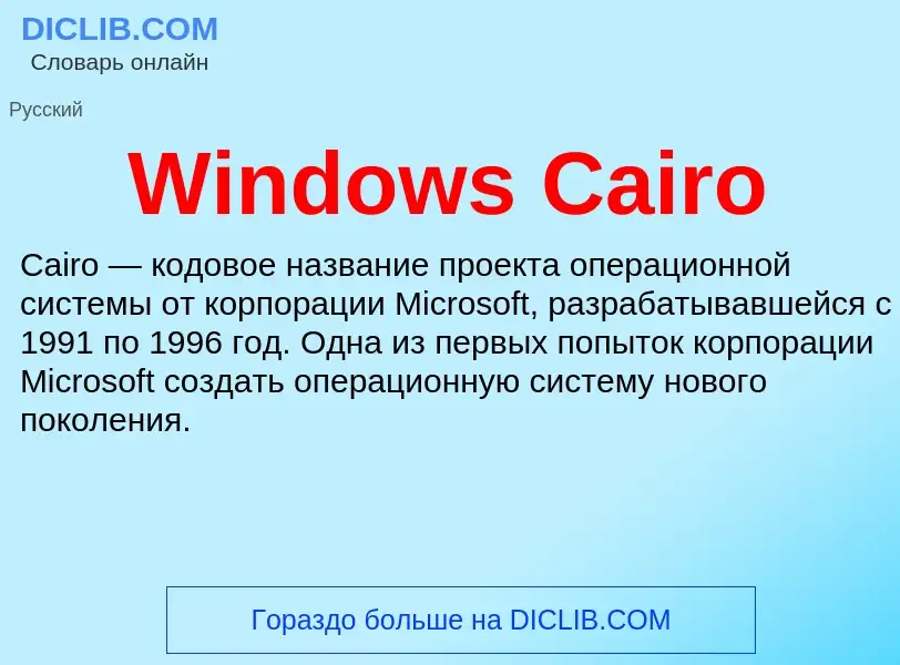 Τι είναι Windows Cairo - ορισμός