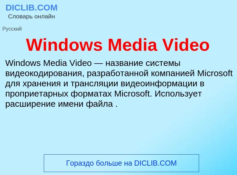 Che cos'è Windows Media Video - definizione