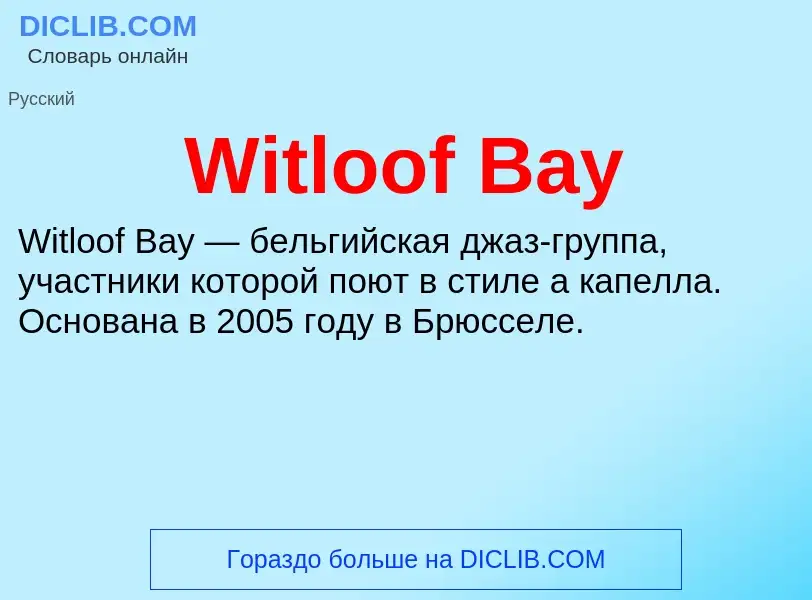 Что такое Witloof Bay - определение