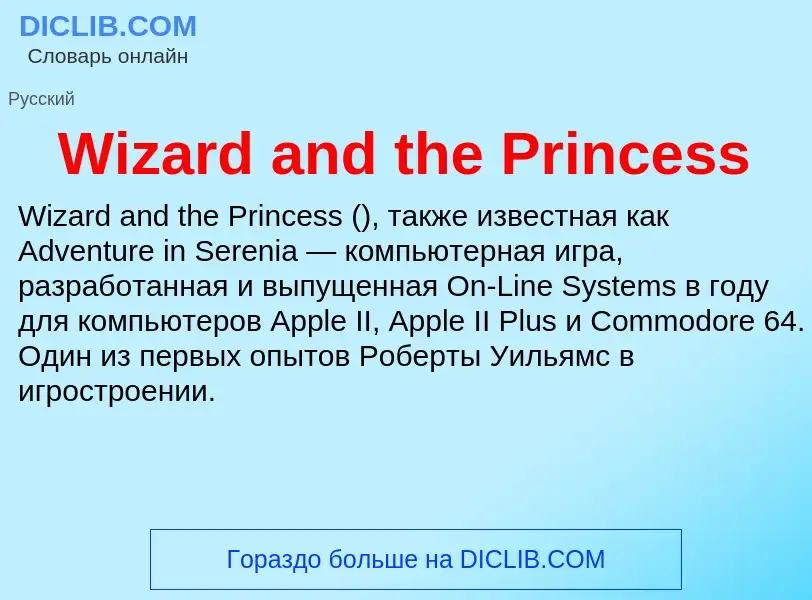 Wat is Wizard and the Princess - definition