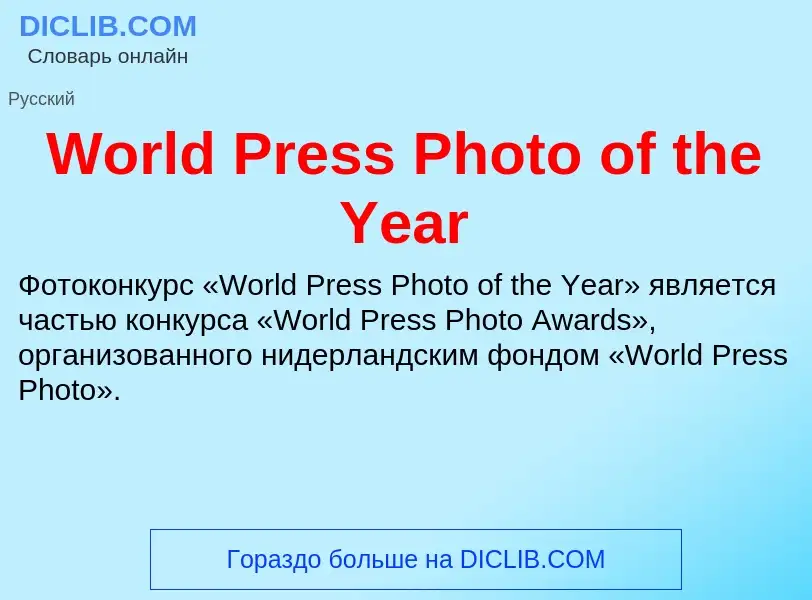 Τι είναι World Press Photo of the Year - ορισμός